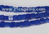 CCU18 15.5 inches 4*4mm cube dyed white jade beads wholesale