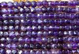 CCU1801 15 inches 4mm faceted cube amethyst gemstone beads