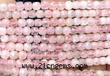 CCU1806 15 inches 4mm faceted cube rose quartz beads