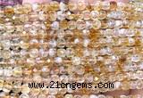 CCU1814 15 inches 4mm faceted cube citrine gemstone beads