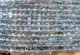 CCU1819 15 inches 4mm faceted cube topaz quartz beads
