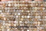 CCU1829 15 inches 4mm faceted cube grey moonstone beads