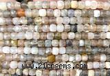CCU1830 15 inches 4mm faceted cube rainbow moonstone beads