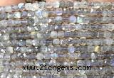 CCU1838 15 inches 4mm faceted cube labradorite beads wholesale