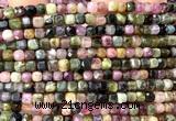 CCU1842 15 inches 4mm faceted cube tourmaline beads wholesale