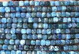 CCU1852 15 inches 4mm faceted cube apatite gemstone beads