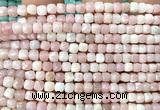 CCU1865 15 inches 4mm faceted cube Chinese pink opal beads