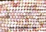 CCU1867 15 inches 4mm faceted cube pink opal gemstone beads