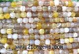 CCU1886 15 inches 4mm faceted cube Botswana agate beads
