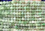 CCU1897 15 inches 4mm faceted cube green jadeite beads