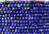 CCU1910 15 inches 4mm faceted cube lapis lazuli gemstone beads