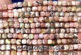 CCU1916 15 inches 4mm faceted cube rhodochrosite gemstone beads