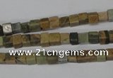 CCU20 15.5 inches 5*5mm cube serpentine jasper beads wholesale