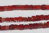 CCU21 15.5 inches 5*5mm cube red jasper beads wholesale