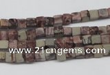 CCU24 15.5 inches 5*5mm cube red artistic jasper beads wholesale