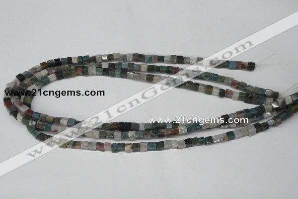 CCU27 15.5 inches 5*5mm cube Indian agate beads wholesale