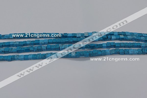 CCU303 15.5 inches 4*4mm cube imitation turquoise beads wholesale