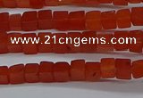 CCU305 15.5 inches 4*4mm cube red agate beads wholesale