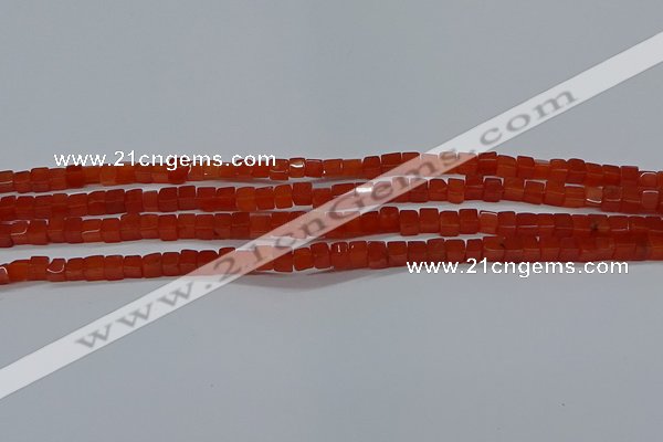 CCU305 15.5 inches 4*4mm cube red agate beads wholesale