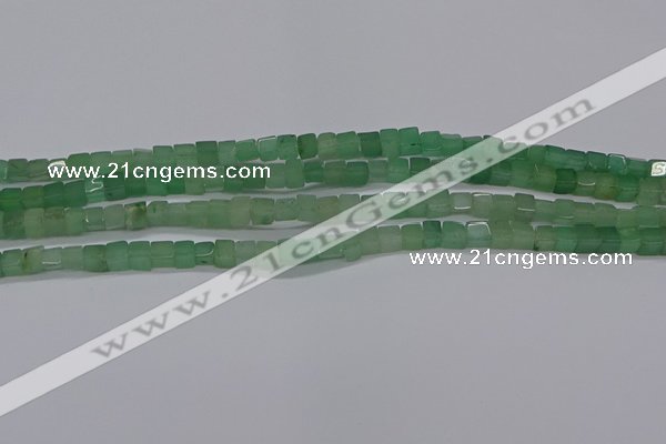 CCU307 15.5 inches 4*4mm cube green aventurine beads wholesale