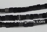 CCU31 15.5 inches 5*5mm cube black agate beads wholesale