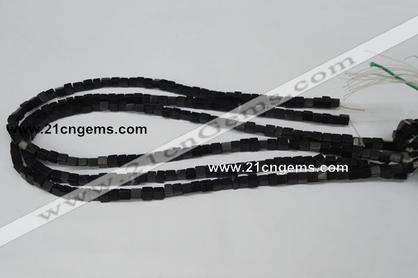 CCU31 15.5 inches 5*5mm cube black agate beads wholesale