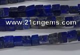 CCU315 15.5 inches 4*4mm cube lapis lazuli beads wholesale