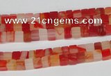 CCU32 15.5 inches 5*5mm cube red agate beads wholesale