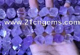 CCU400 15.5 inches 8*10mm - 14*16mm cube lavender amethyst beads