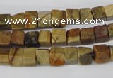 CCU41 15.5 inches 6*6mm cube picasso jasper beads wholesale