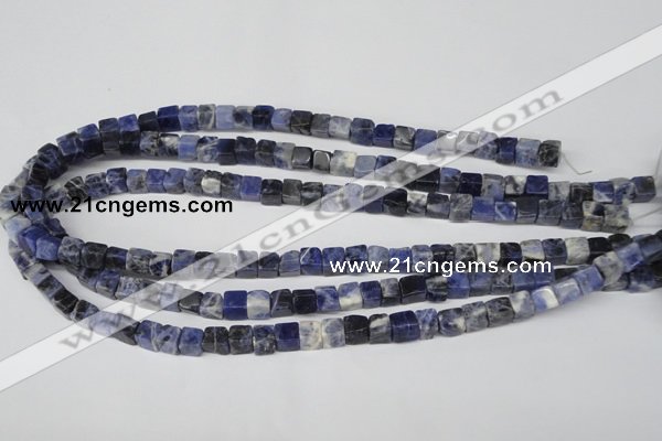 CCU43 15.5 inches 6*6mm cube sodalite gemstone beads wholesale
