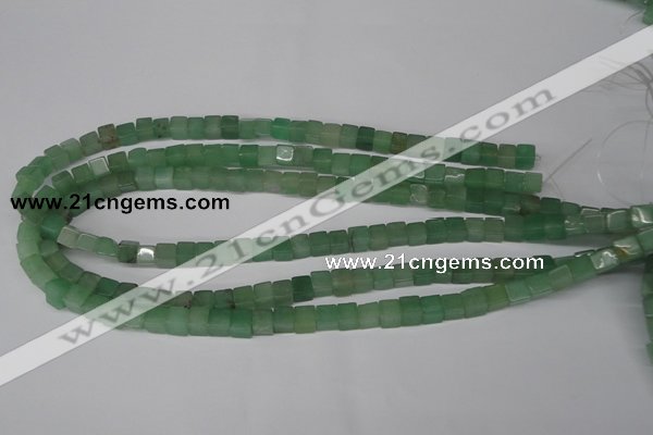 CCU44 15.5 inches 6*6mm cube green aventurine beads wholesale