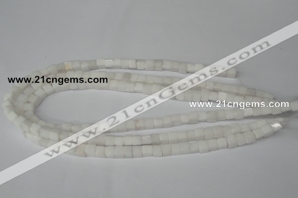 CCU45 15.5 inches 6*6mm cube white stone beads wholesale