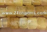 CCU451 15.5 inches 4*4mm cube yellow aventurine beads wholesale