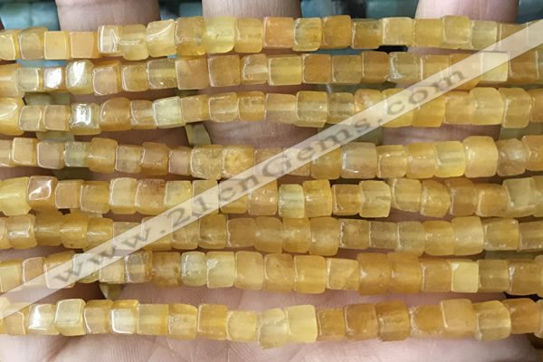 CCU451 15.5 inches 4*4mm cube yellow aventurine beads wholesale