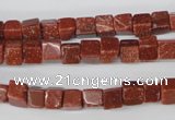 CCU48 15.5 inches 6*6mm cube goldstone beads wholesale