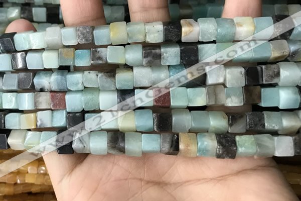 CCU486 15.5 inches 6*6mm cube amazonite beads wholesale