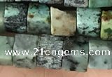 CCU487 15.5 inches 6*6mm cube African turquoise beads wholesale