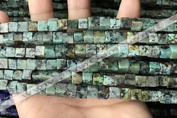 CCU487 15.5 inches 6*6mm cube African turquoise beads wholesale