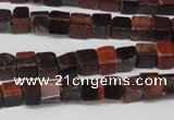 CCU49 15.5 inches 6*6mm cube red tiger eye beads wholesale