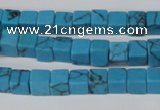 CCU50 15.5 inches 6*6mm cube turquoise beads wholesale