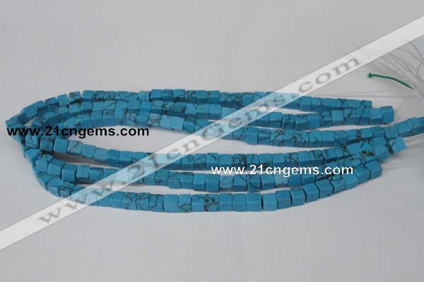 CCU50 15.5 inches 6*6mm cube turquoise beads wholesale