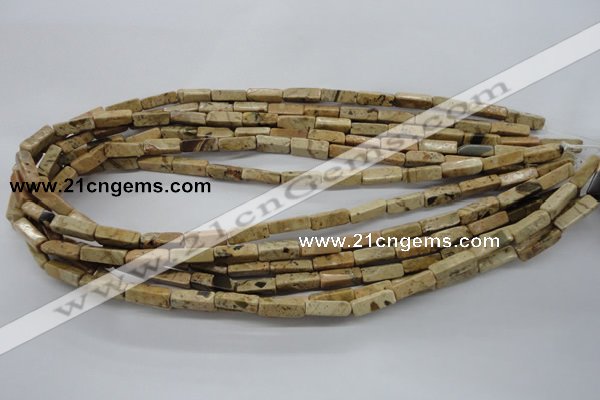 CCU501 15.5 inches 4*13mm cuboid desert jasper beads wholesale
