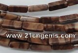 CCU504 15.5 inches 4*13mm cuboid red line jasper beads wholesale