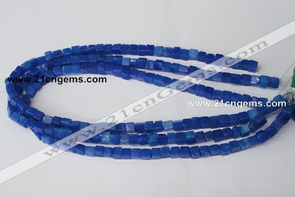 CCU51 15.5 inches 6*6mm cube dyed white jade beads wholesale