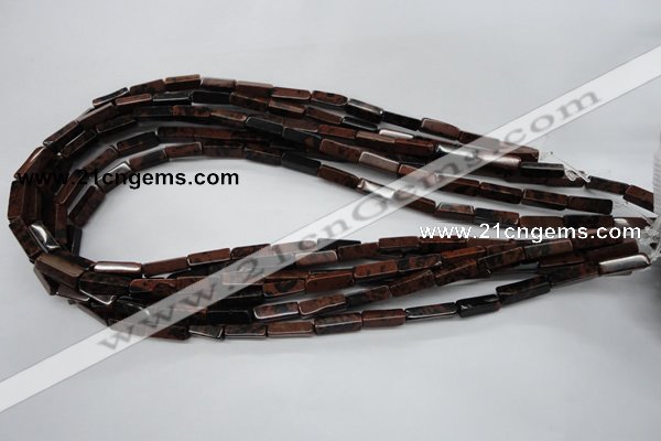 CCU523 15.5 inches 4*13mm cuboid mahogany obsidian beads wholesale