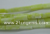 CCU524 15.5 inches 4*13mm cuboid lemon jade beads wholesale