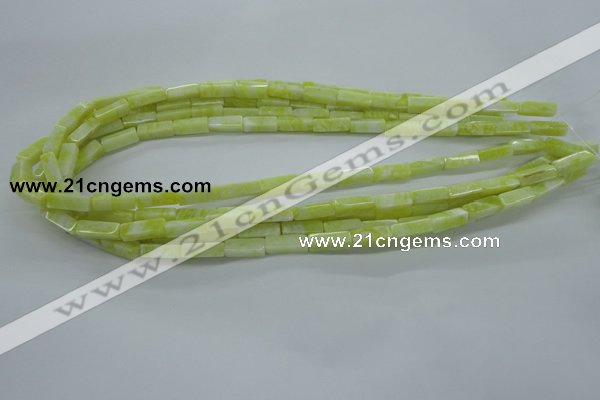 CCU524 15.5 inches 4*13mm cuboid lemon jade beads wholesale