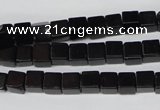 CCU53 15.5 inches 6*6mm cube black agate beads wholesale