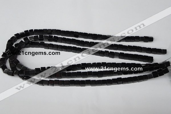 CCU53 15.5 inches 6*6mm cube black agate beads wholesale